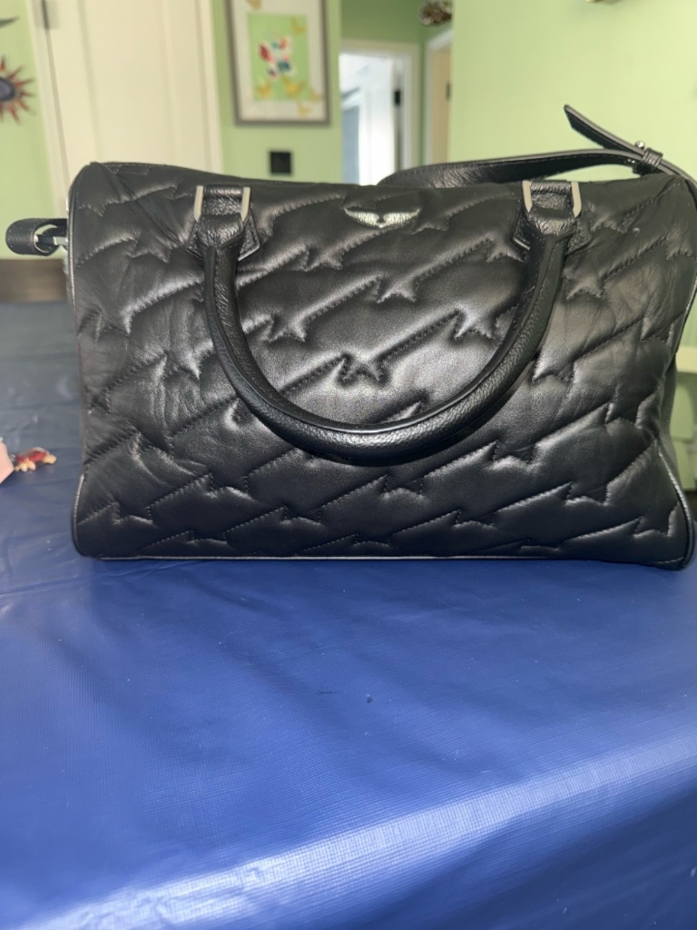 Zadig & Voltaire Wings Quilted Leather Top Handle/Crossbody Bag - Picture 2 of 7